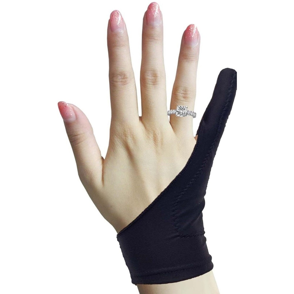 Graphic Artist Drawing Glove-One Open Finger-Pack of 2-Left, Right Hand-Medium